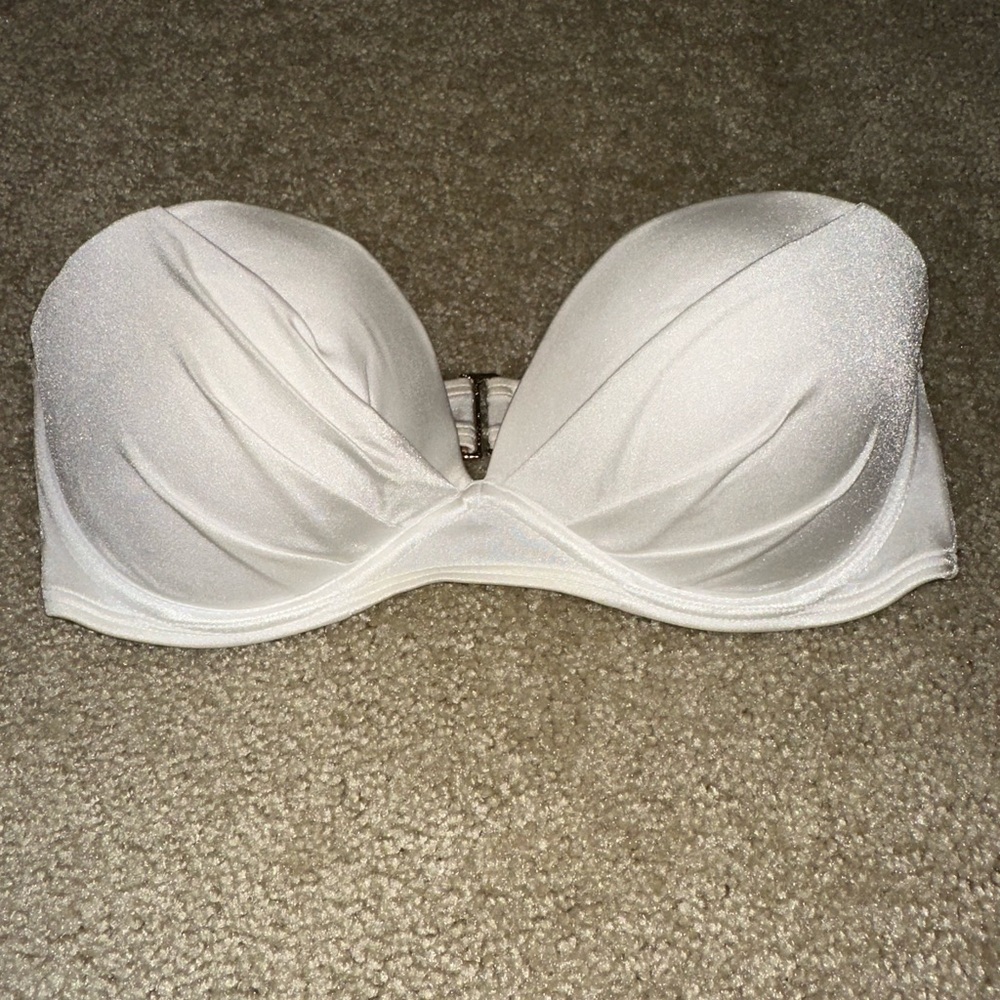 Victoria's Secret White Strapless Bikini Top
